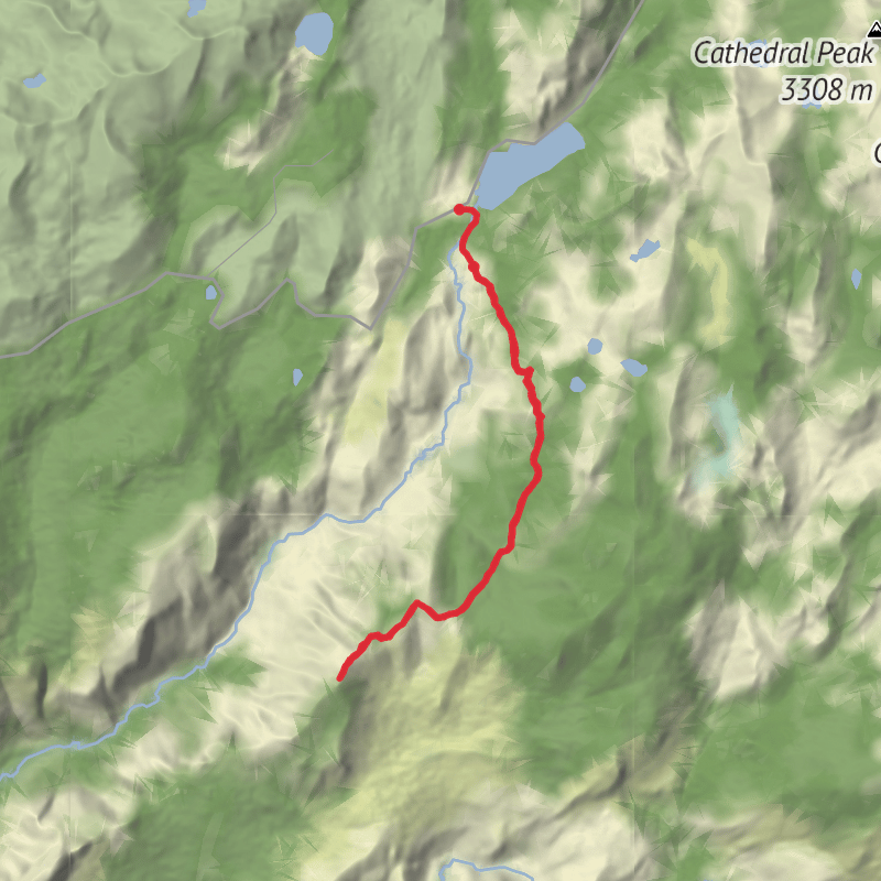A map preview of the recording Hike from Yosemite National Park.