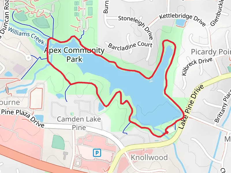 Apex Community Lake Loop Trail mobile static map