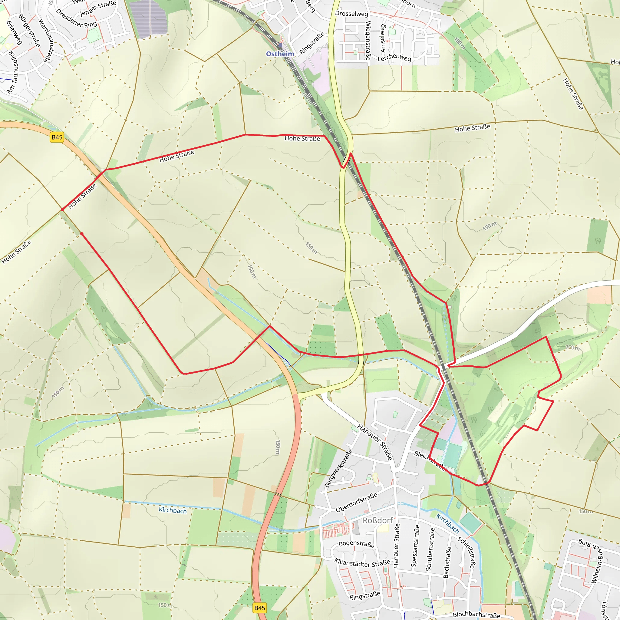 Bruchkoebel Wanderweg 1 and 7 mobile static map