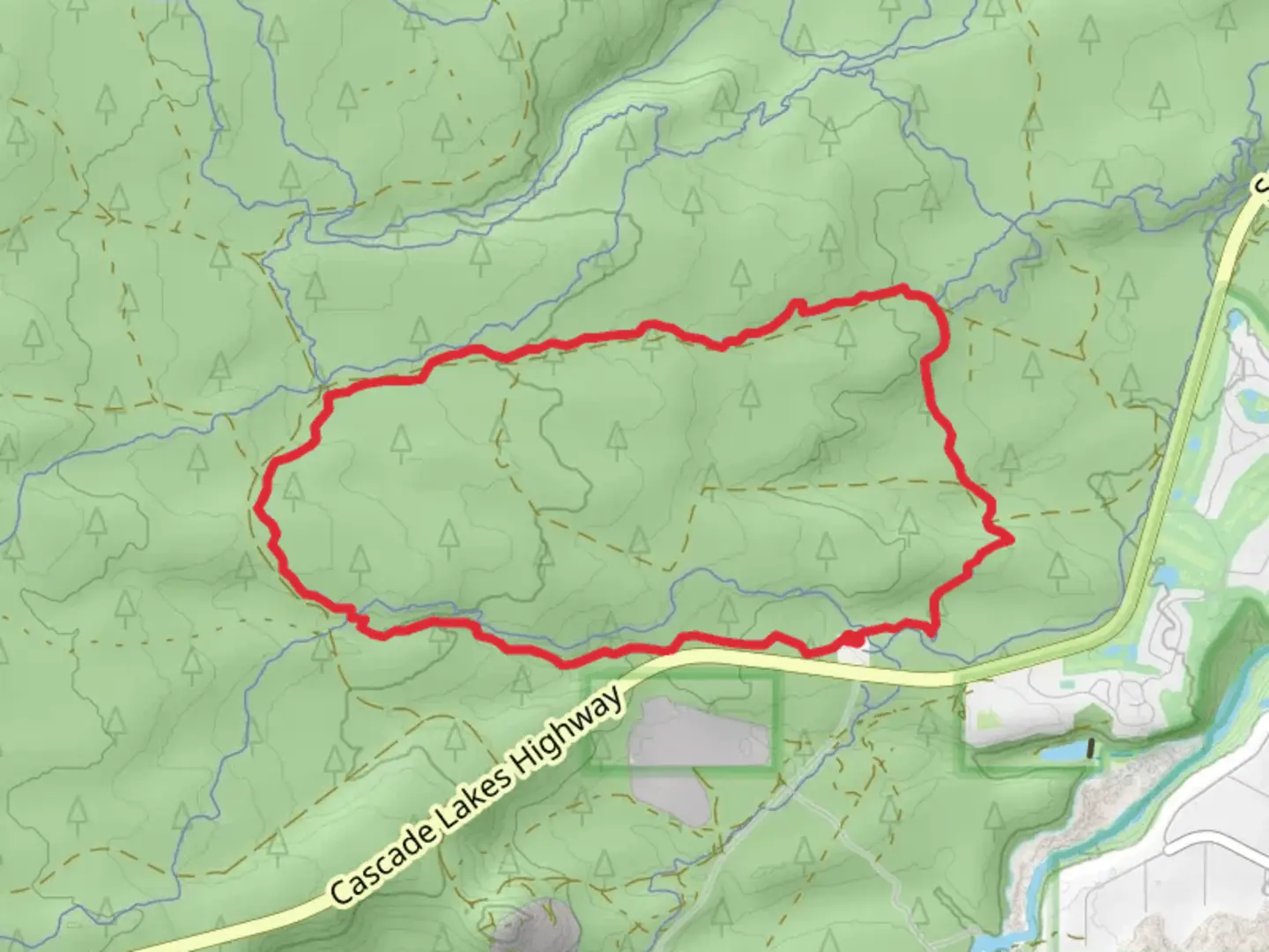 An image depicting the trail Ticket to Ride Loop and its surrounding area.