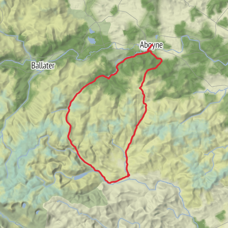 A map preview of the recording Angus Mountain Biking.