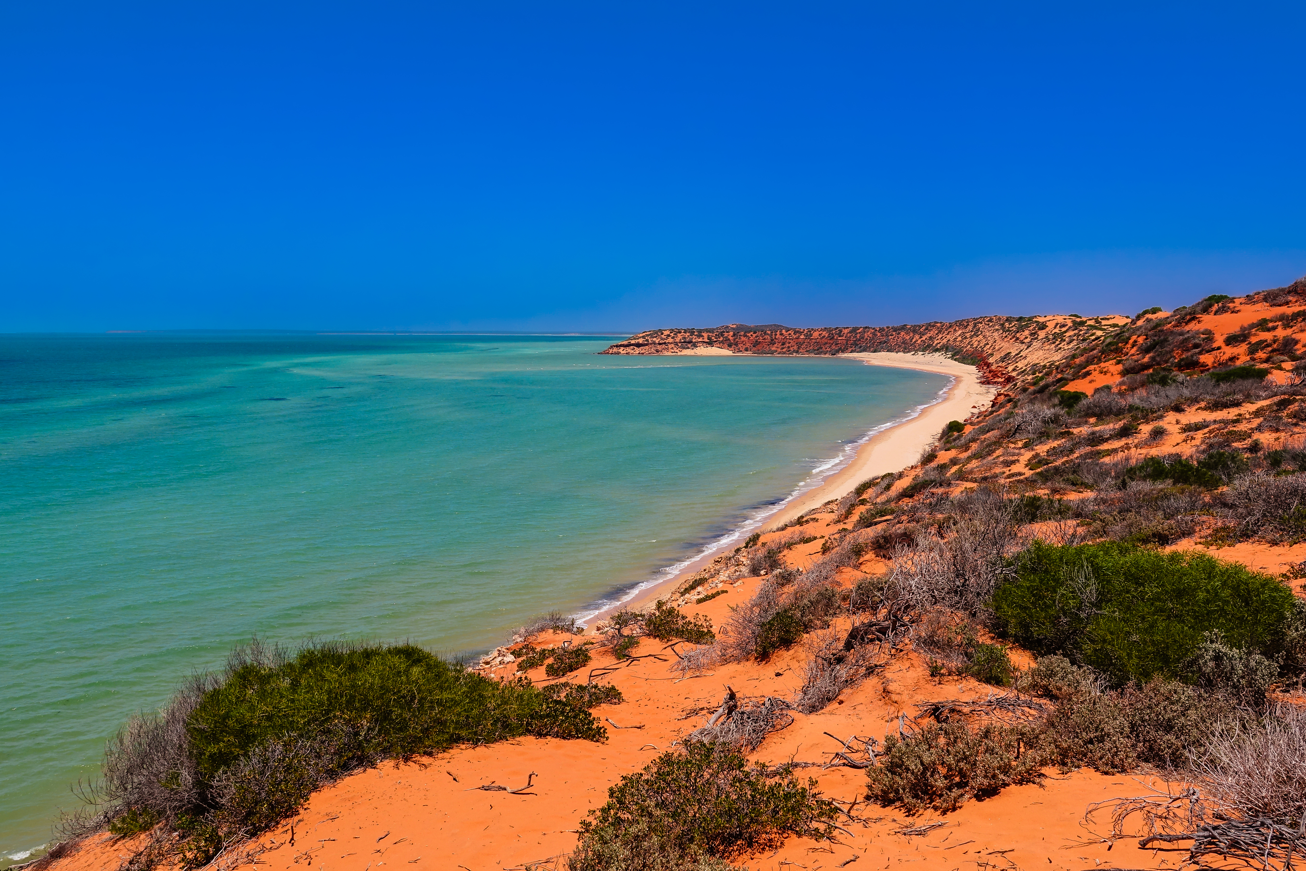 An image depicting the trail Francois Peron National Park and its surrounding area.