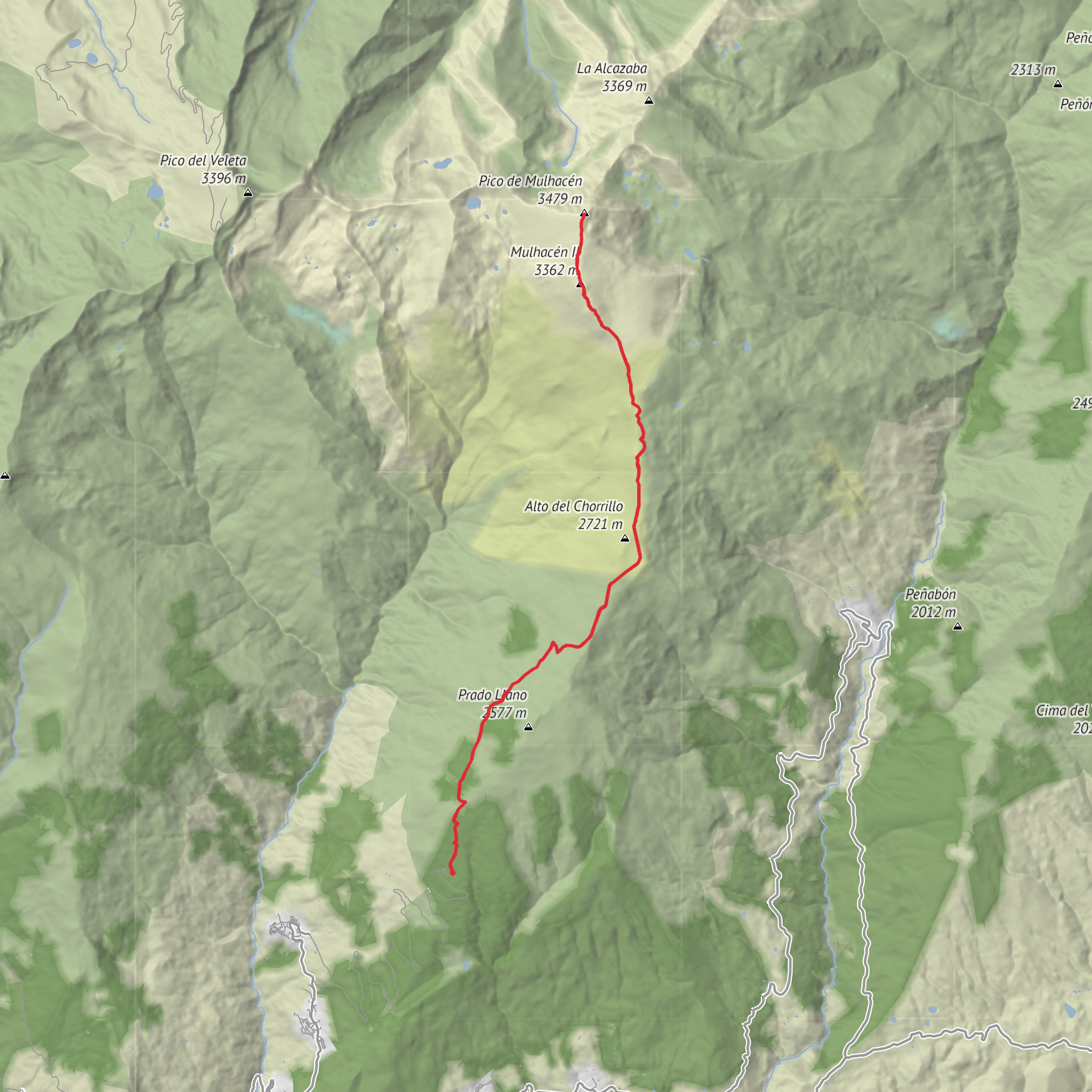 Mulhacén Peak mobile static map