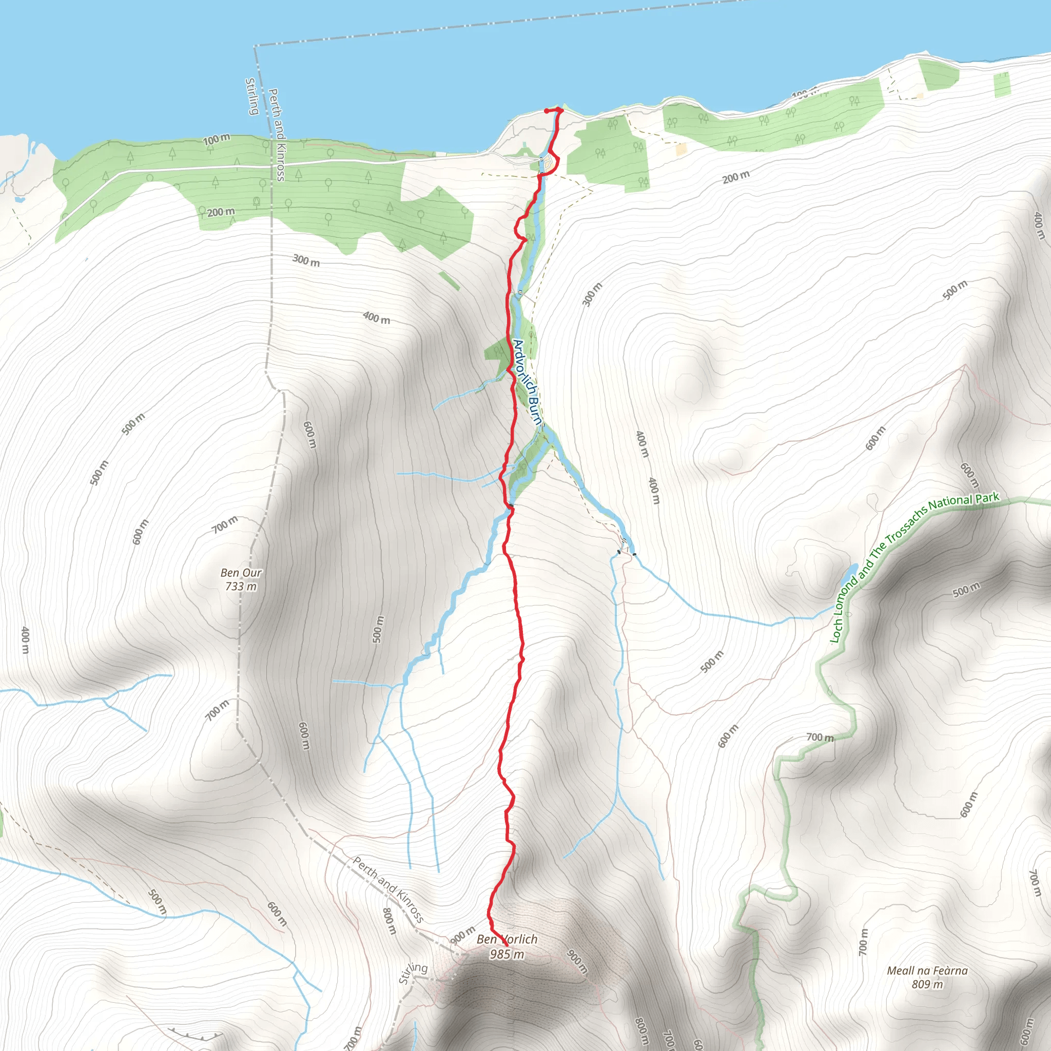 Ben Vorlich from Loch Earn mobile static map