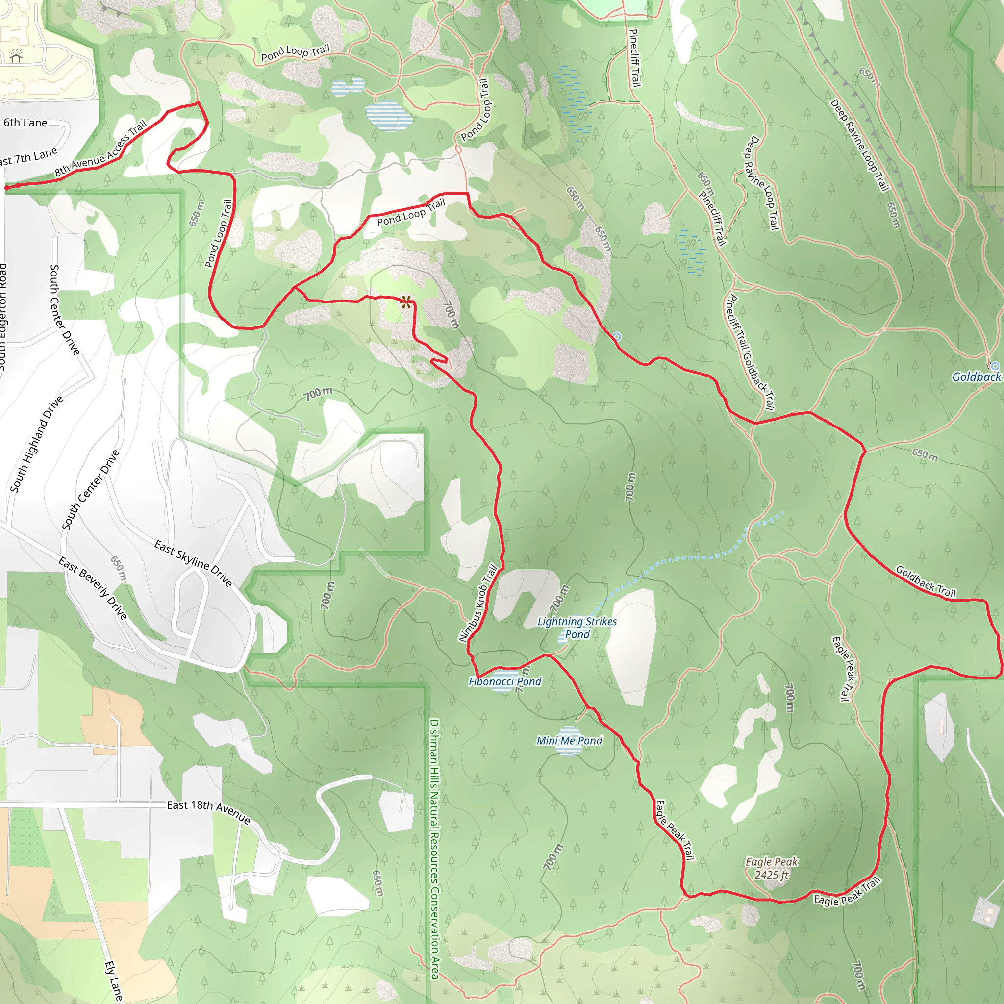 Eagle Peak Trail and Nimbus Knob Trail mobile static map