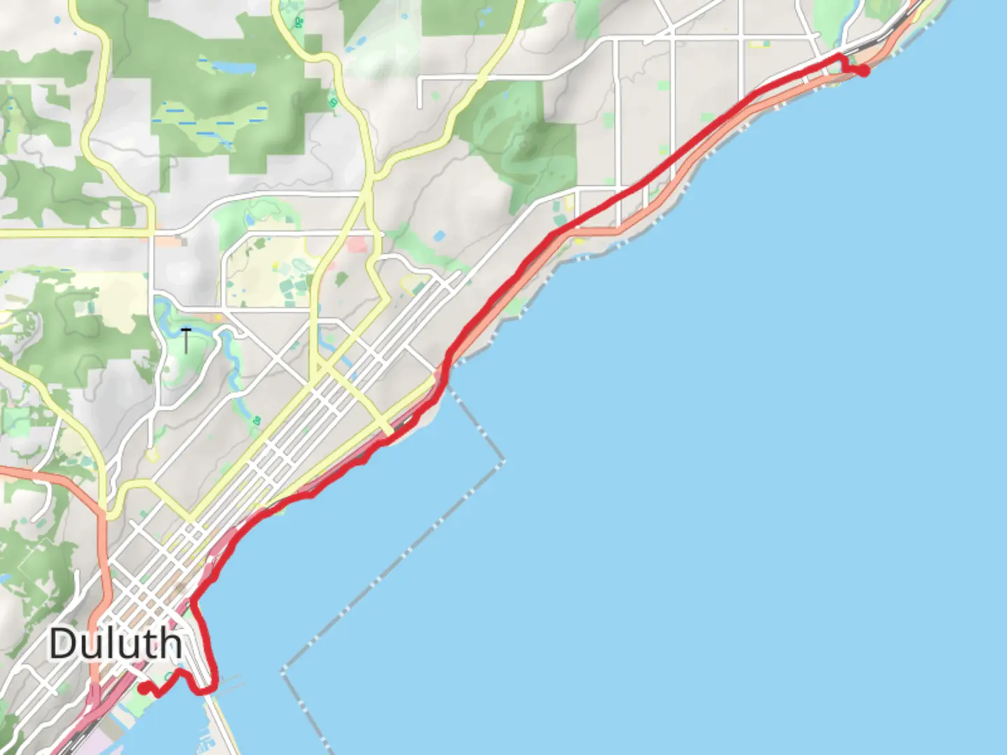 An image depicting the trail The Lakewalk and its surrounding area.
