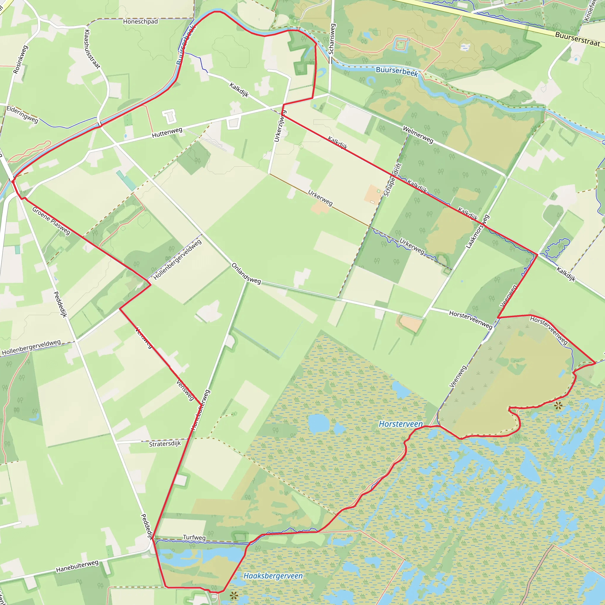 Buurserbeek via Veen Weg and Turf Weg mobile static map