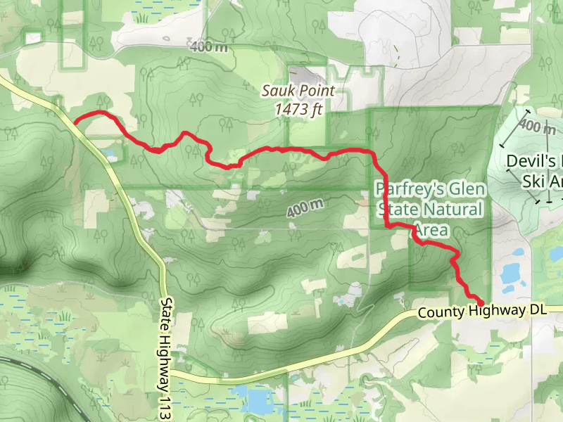 Sauk Point Trail - County Highway DL