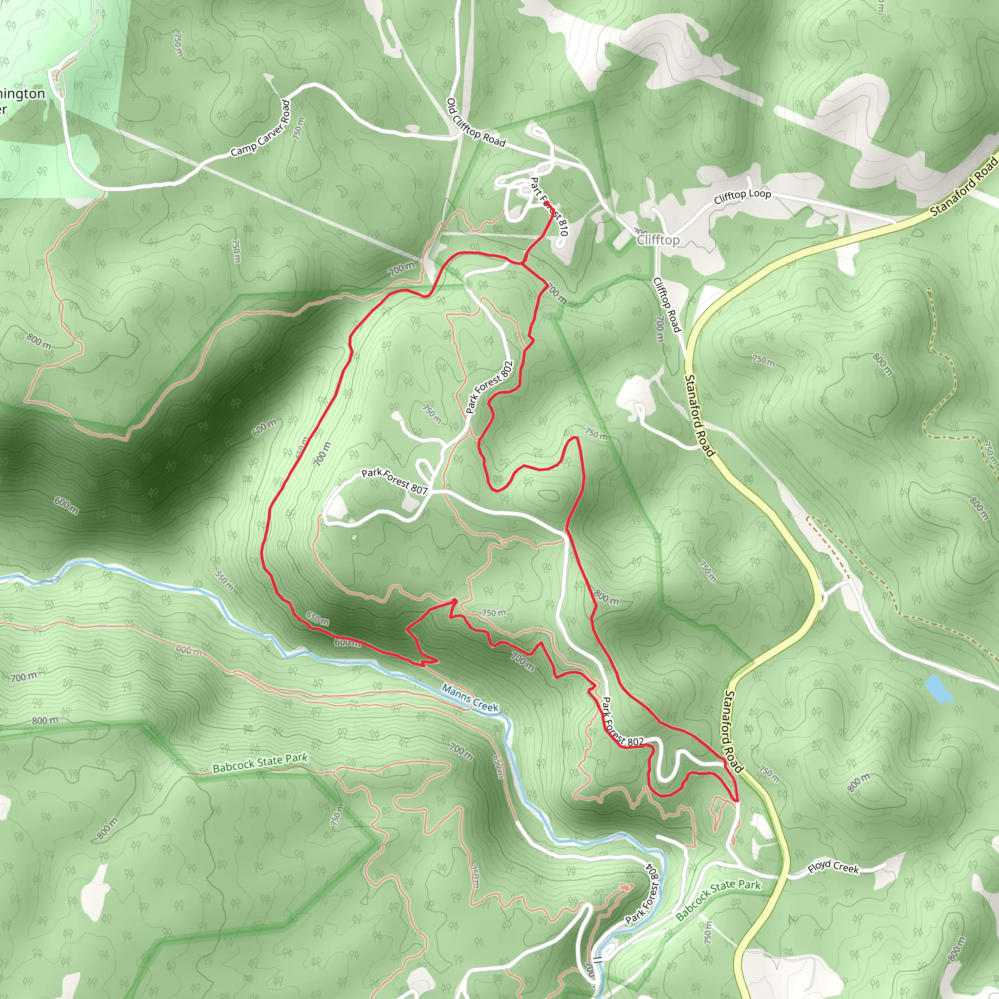 Ridge Top, Skyline and Narrow Gauge Loop Trail mobile static map