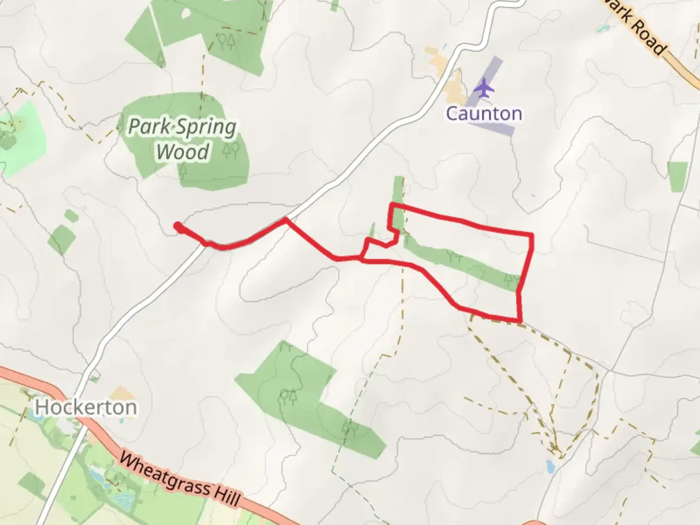 An image depicting the trail Muskham Wood Loop and its surrounding area.