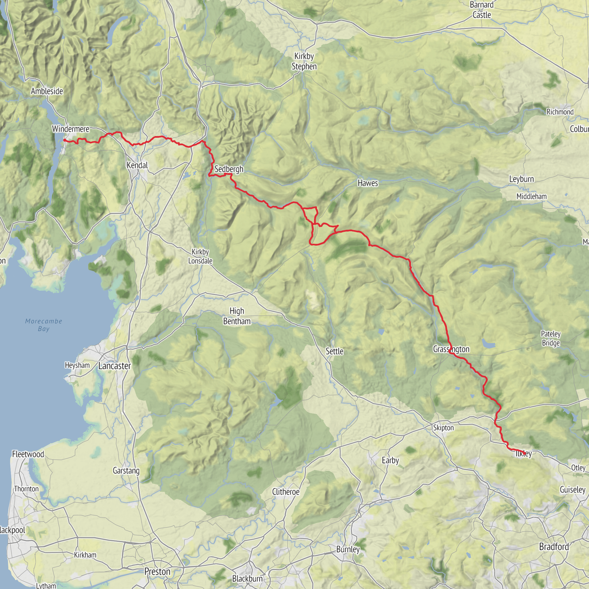 Dales Way mobile static map
