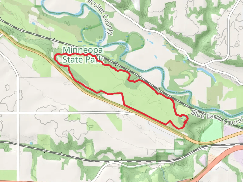 Minneopa State Park via Minnesota River Bluff Trail