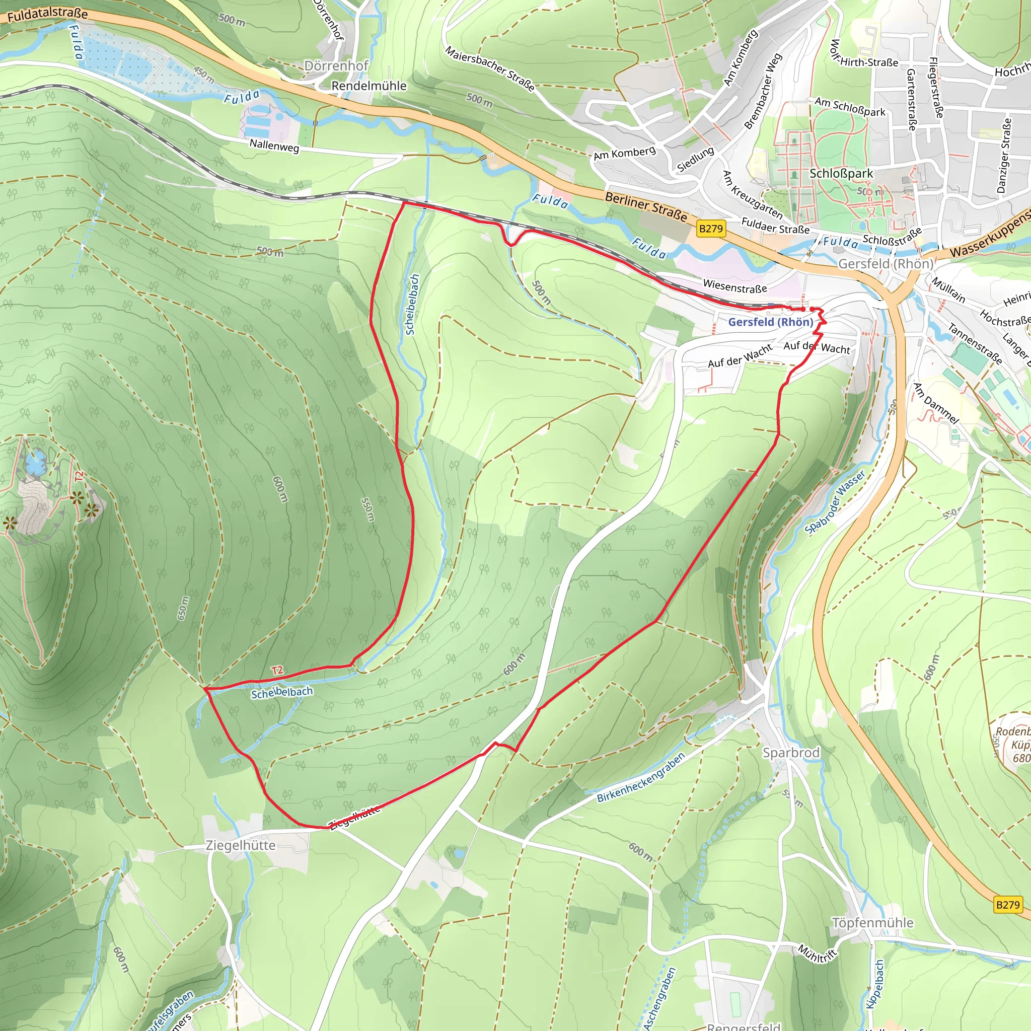 Rhön Rundweg Gersfeld mobile static map