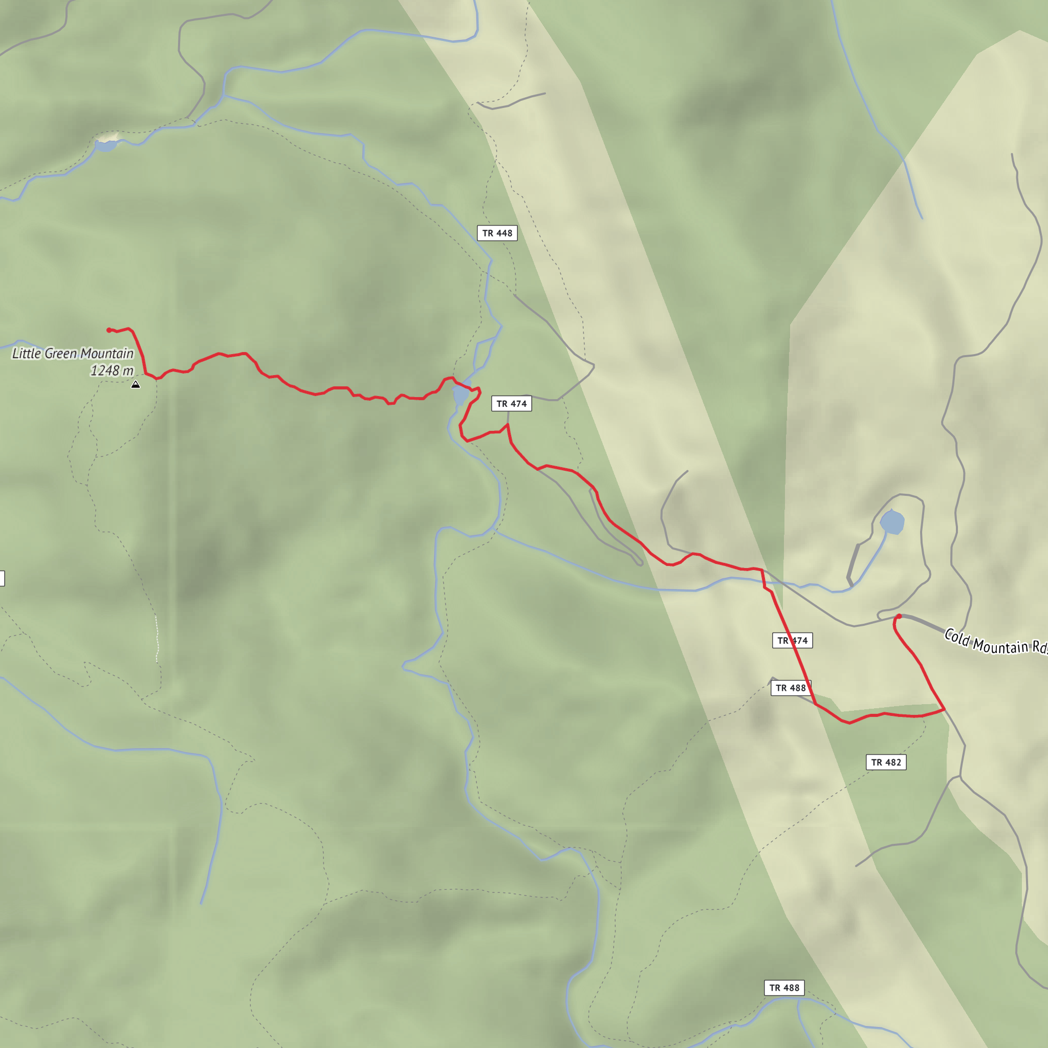 Schoolhouse Falls to Tranquility Point mobile static map