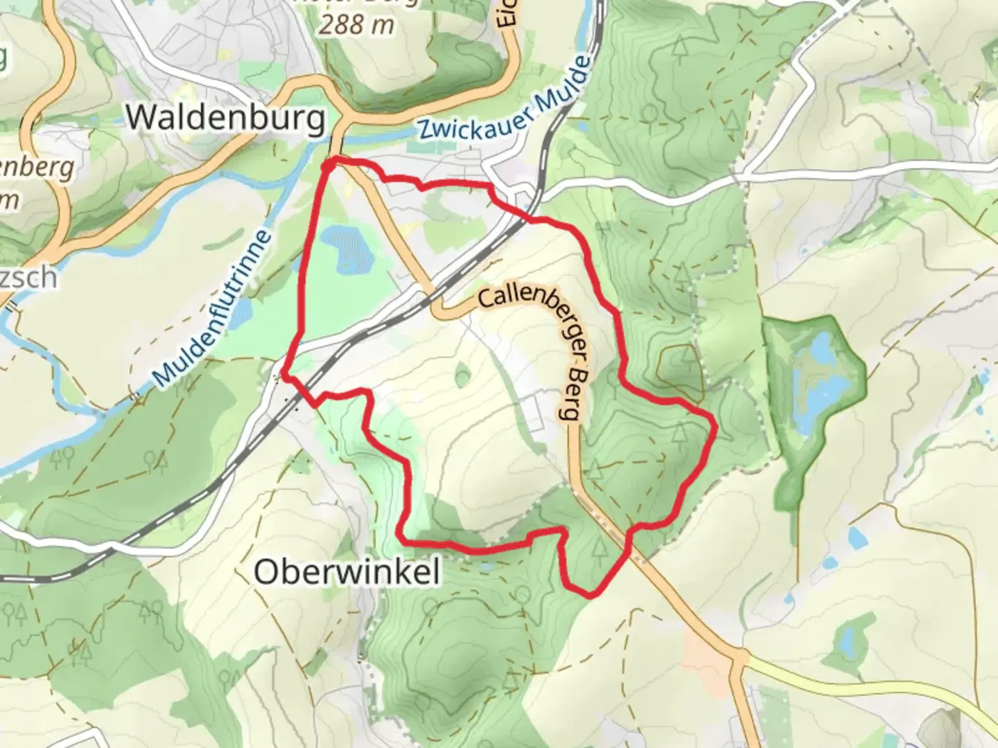 An image depicting the trail Waldenburg Ringwanderweg and its surrounding area.