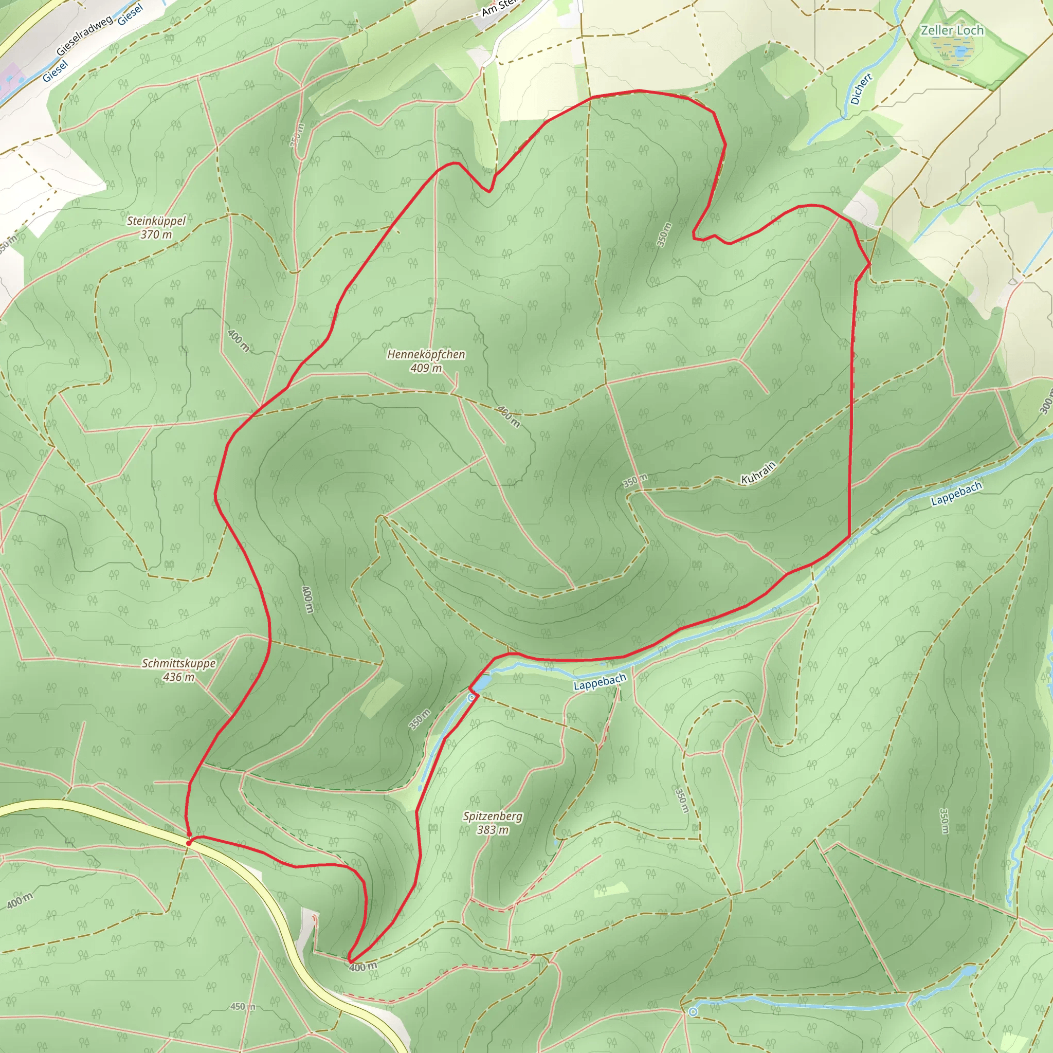 Barenhohle and Hennekopfchen Loop mobile static map