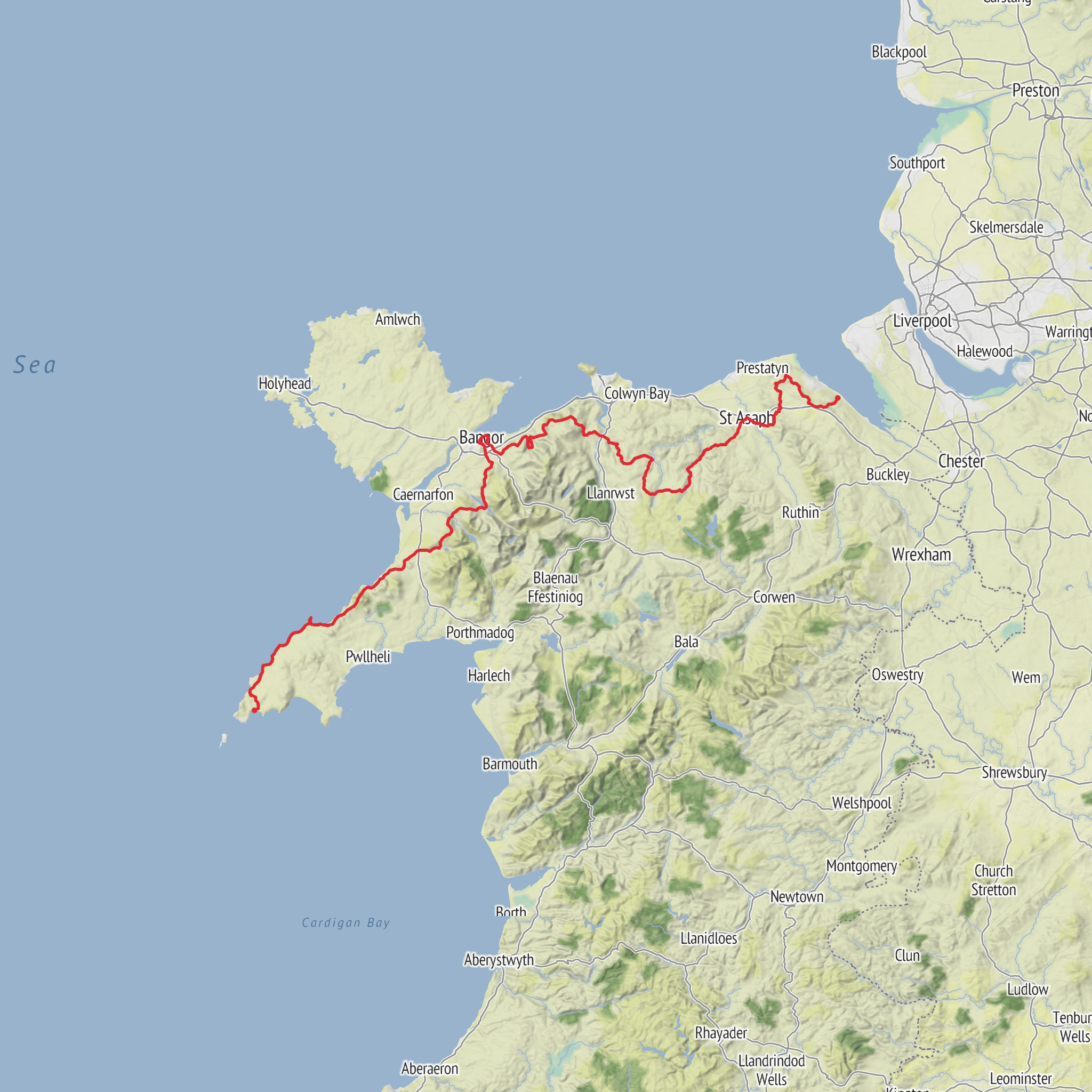 North Wales Pilgrim's Way - Taith Pererin Gogledd Cymru mobile static map