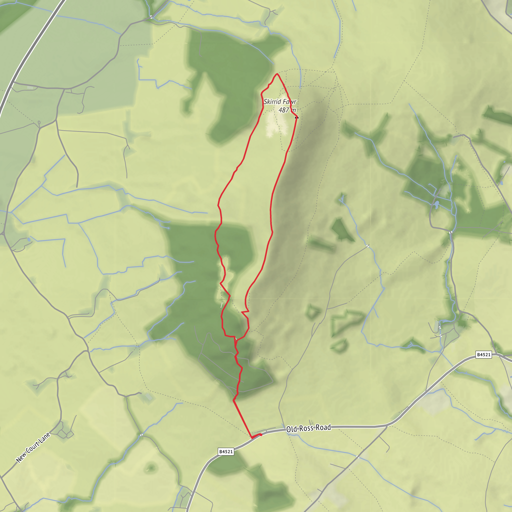 Ysgyryd Fawr - The Skirrid near Abergavenny mobile static map