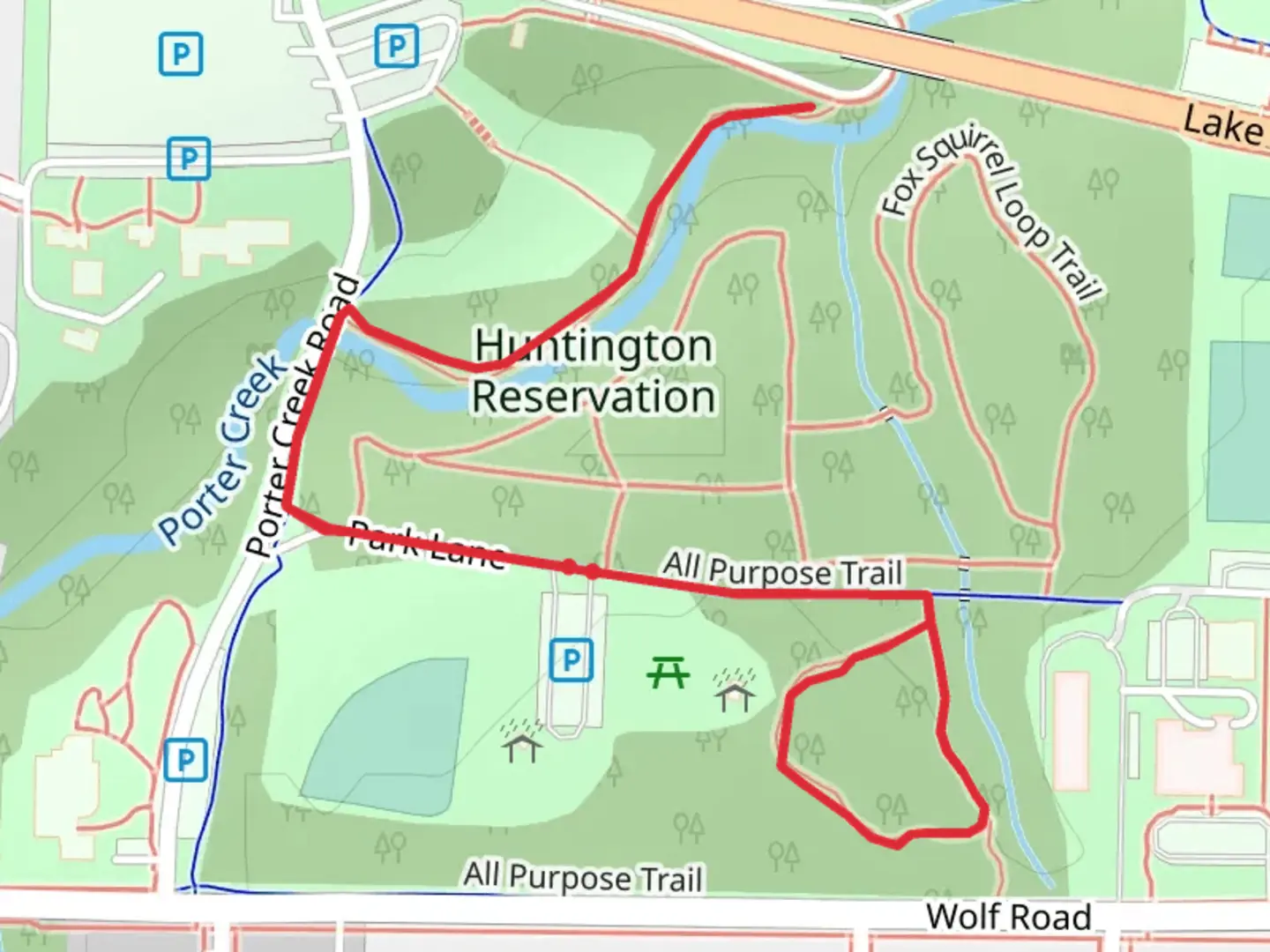 An image depicting the trail Porter Creek and Songbird Loop Trail and its surrounding area.