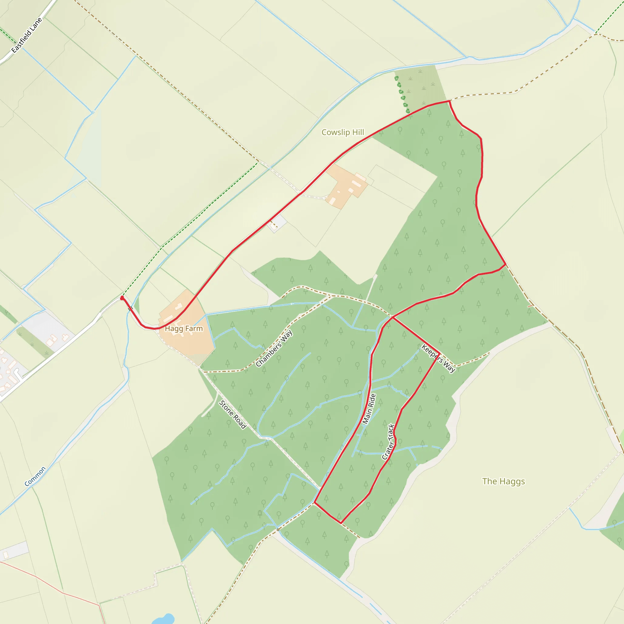Ox Calder Way and Hagg Wood mobile static map