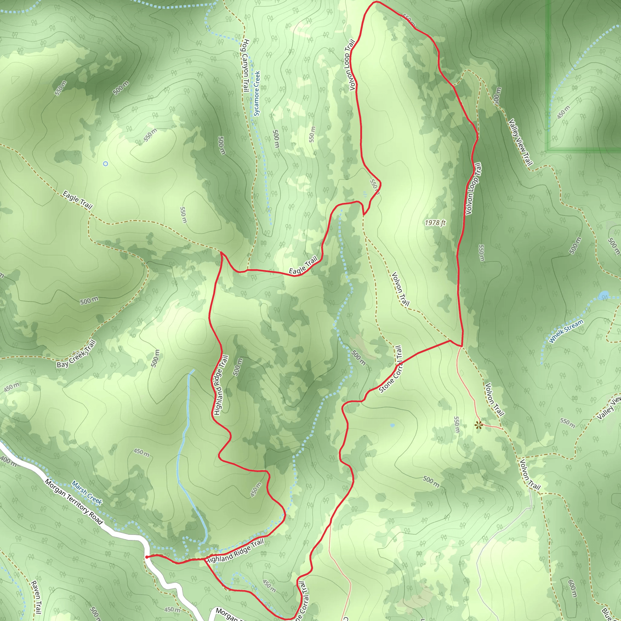 Highland Ridge and Stone Corral Loop Trail mobile static map
