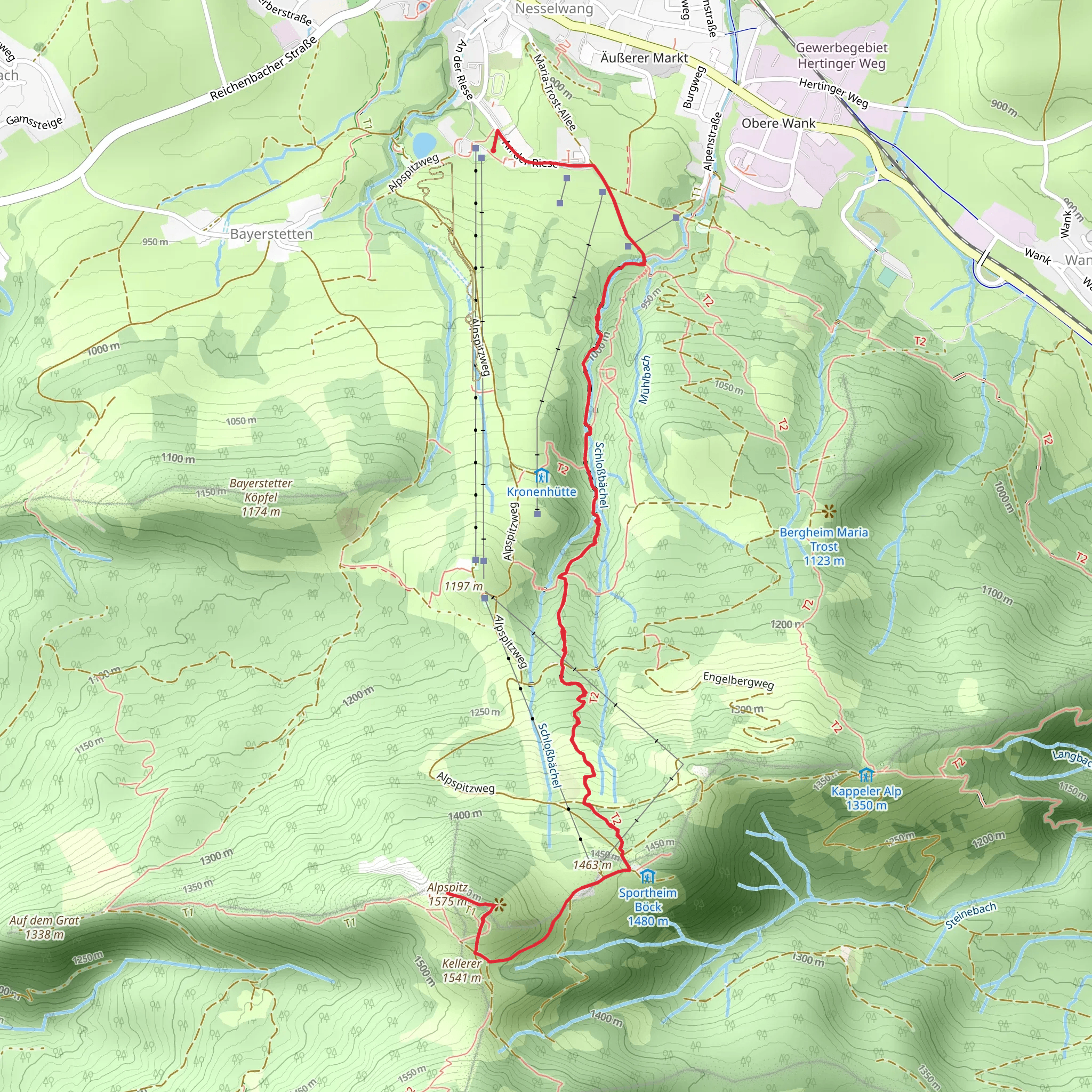 Alpspitz Out and Back mobile static map