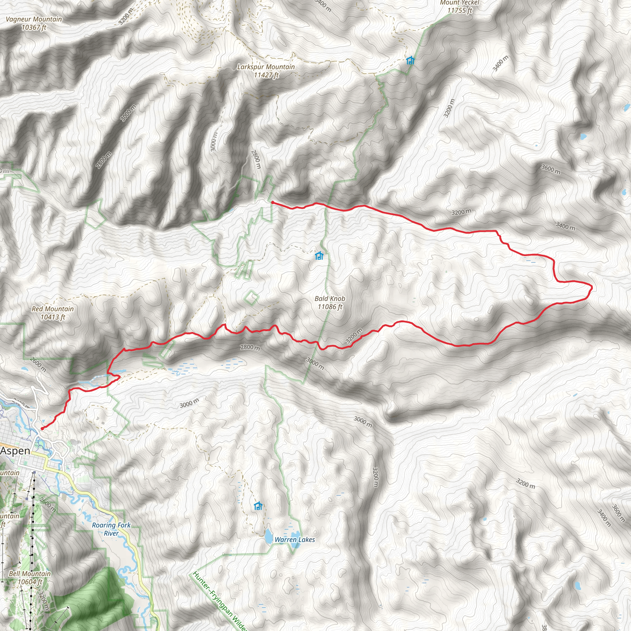 Woody Creek and Hunter Creek mobile static map