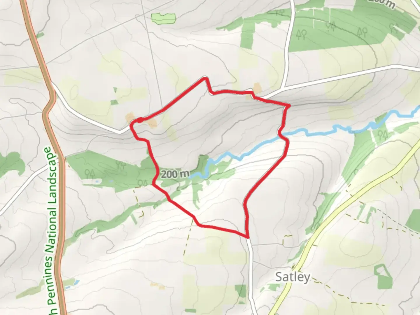 An image depicting the trail Byerleyhouse Wood Loop and its surrounding area.