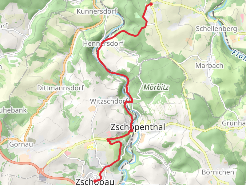Zschopau to Augustusburg via Schönthalweg