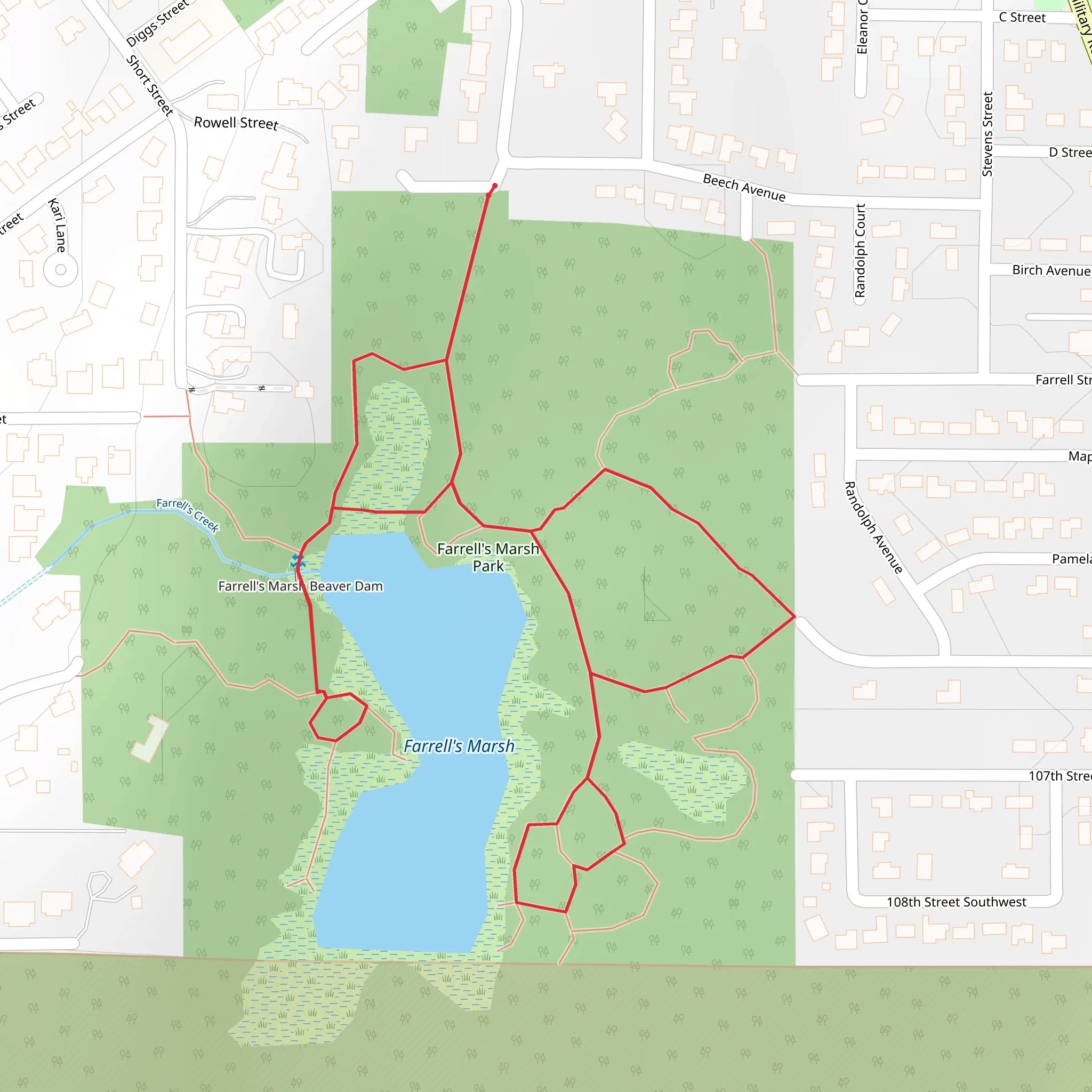 Farrell's Marsh Park Loop mobile static map