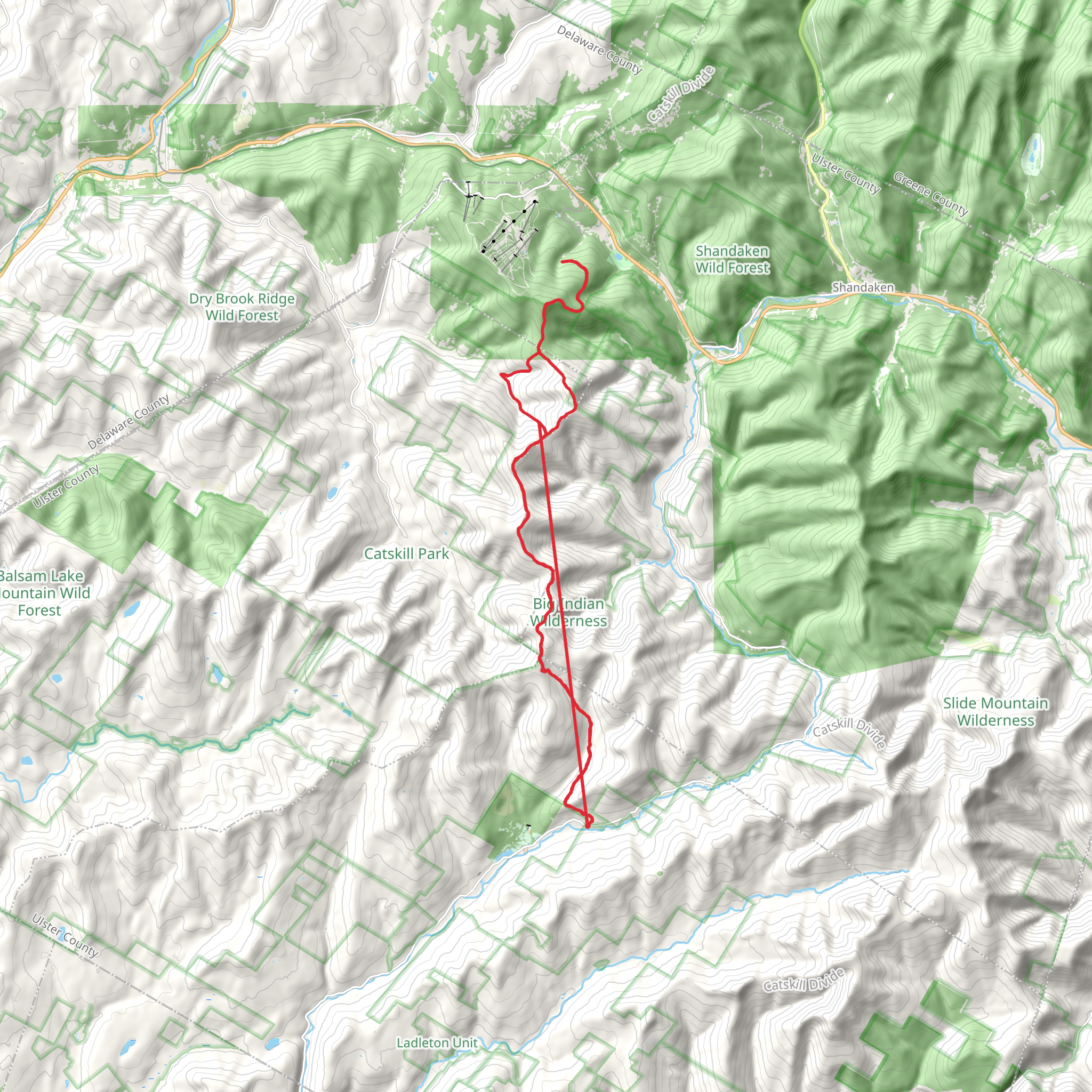 Balsam Mountain, Belle Ayr Mountain via Pine Hill - West Branch Trail Loop mobile static map