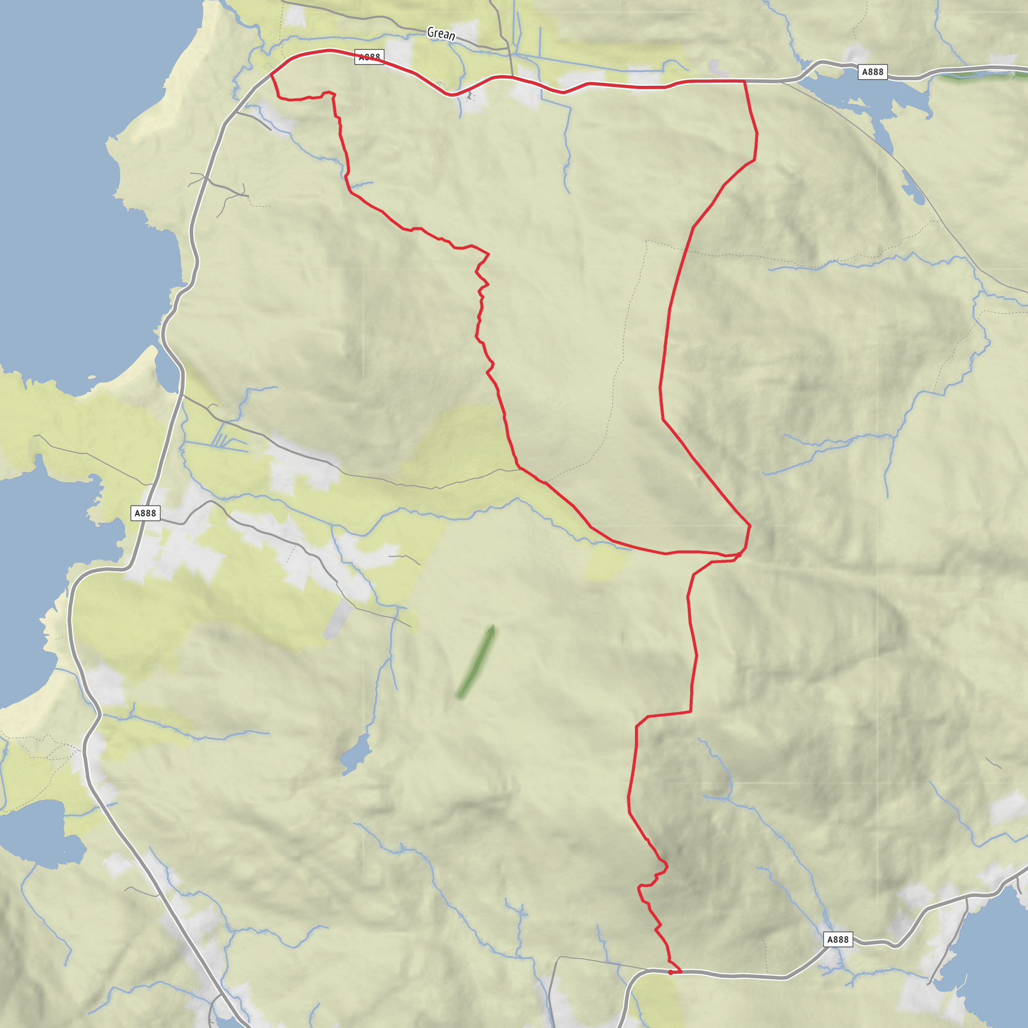 Heabhal, Beinn Bhirisig and Dun Bharpa Loop mobile static map