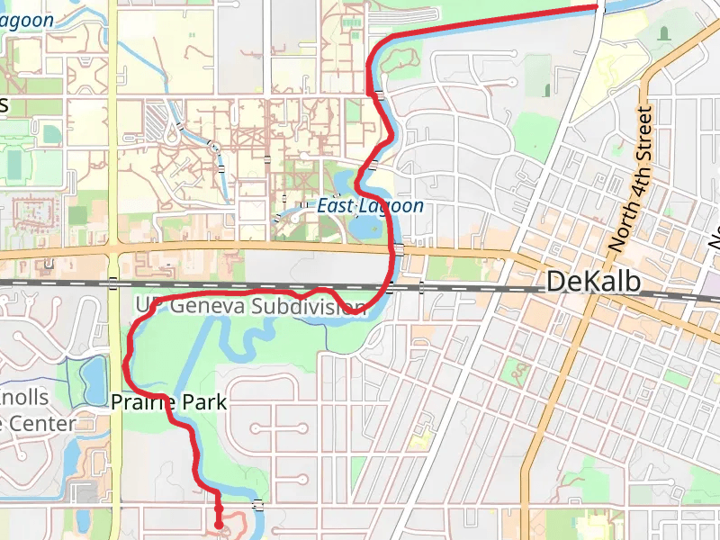 Walk along Kishwaukee River South Branch - Prairie Park