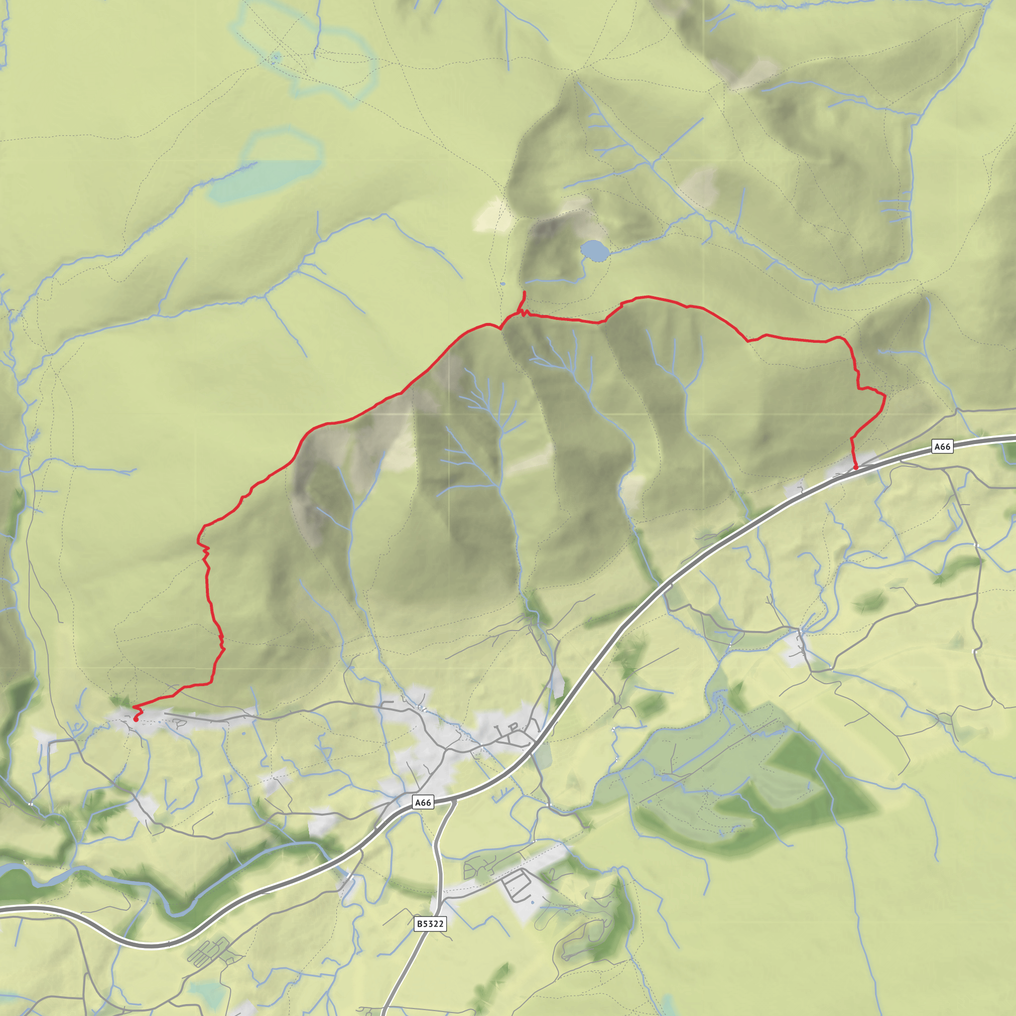 Lake District Blencathra mobile static map