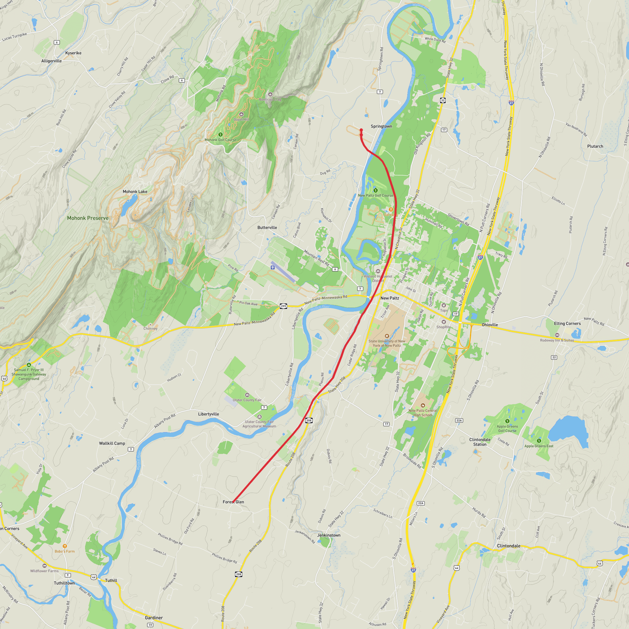 Wallkill Valley Trail mobile static map
