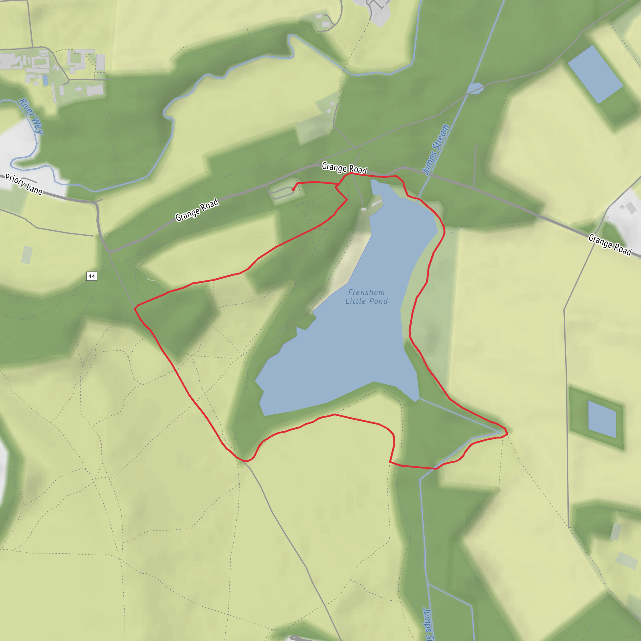 Frensham Little Pond Long Loop mobile static map