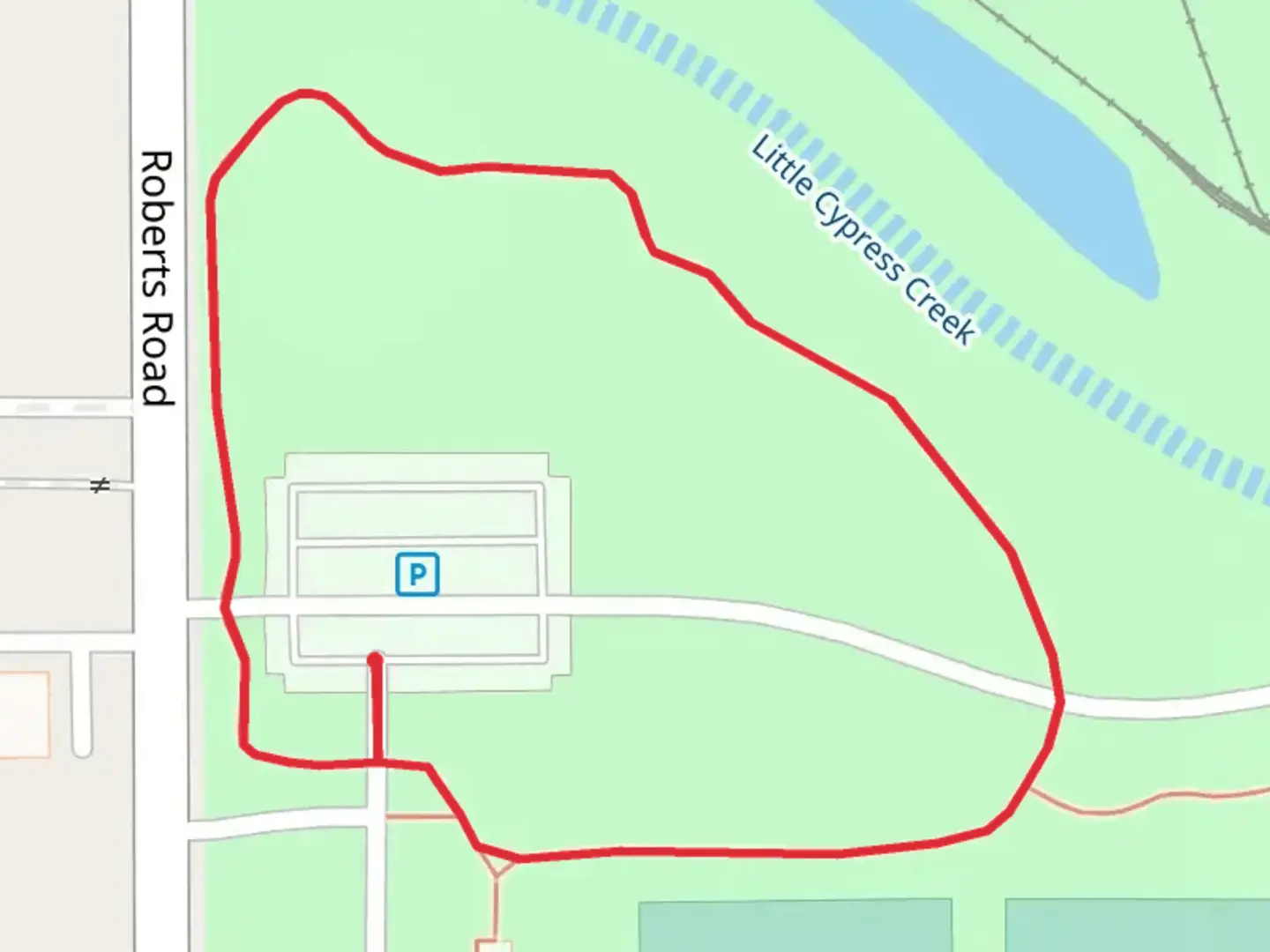 An image depicting the trail Roberts Road Loop and its surrounding area.
