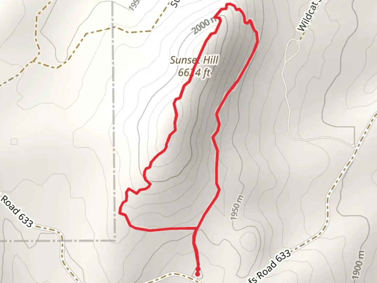 An image depicting the trail Sunset Ridge Loop Trail and its surrounding area.