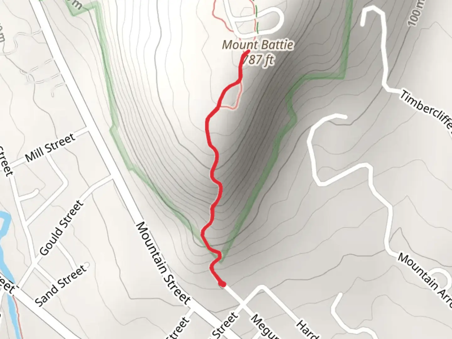 An image depicting the trail Mount Battie and its surrounding area.