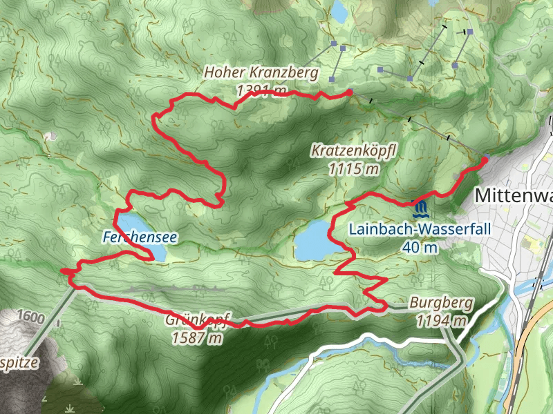 Ferchensee, Gruenkopf and Lautersee via Wanderweg