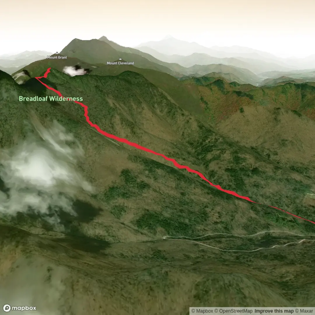 An image depicting the trail Mount Roosevelt via Clark Brook Trail and Vermont Long Trail and its surrounding area.