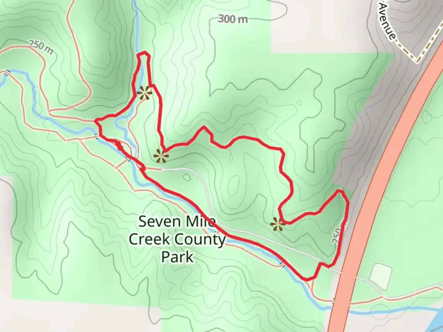 An image depicting the trail Trail 2 and 3 Loop and its surrounding area.