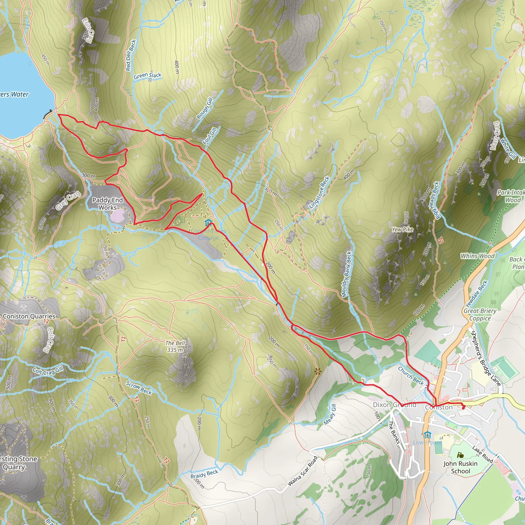 Holywath FB, Coniston Fells and Levers Water mobile static map