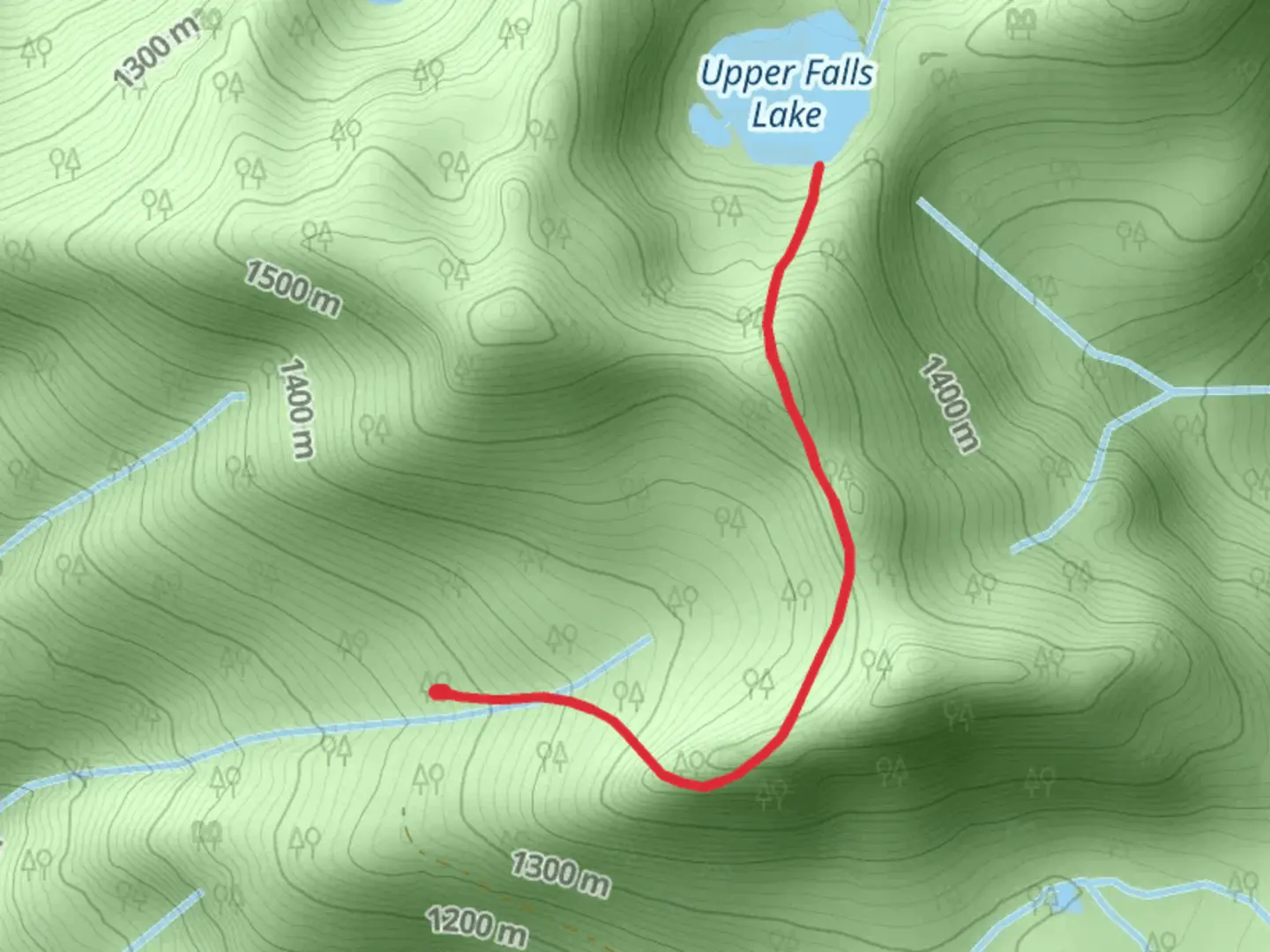 An image depicting the trail Falls Lake Track and its surrounding area.