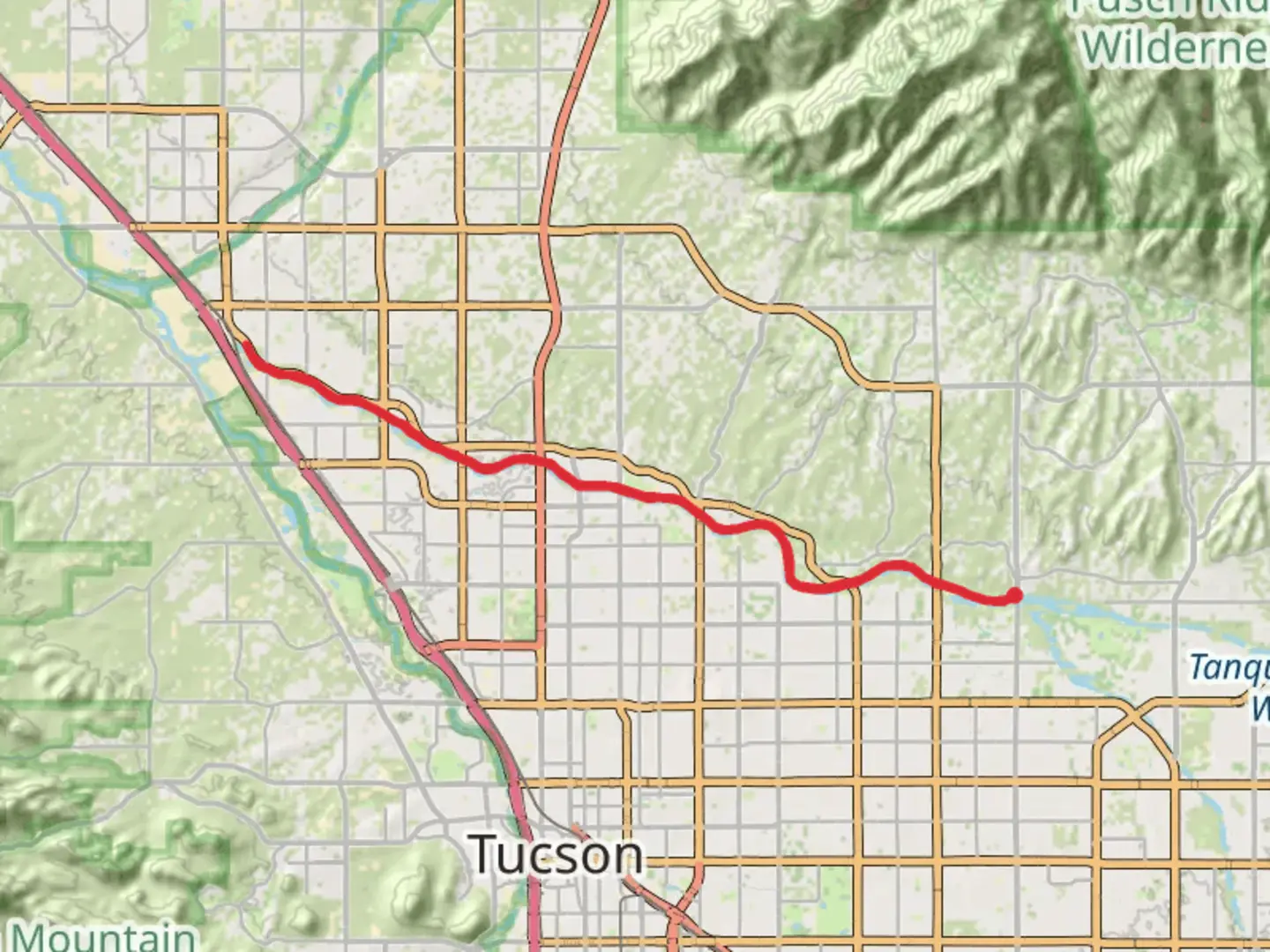 An image depicting the trail Rillito River - The Loop and its surrounding area.