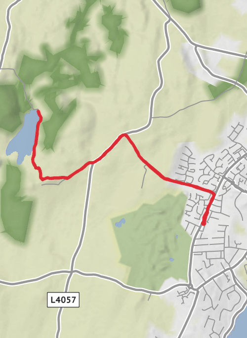 Tramore to Carrigavantry (out and back) mobile static map