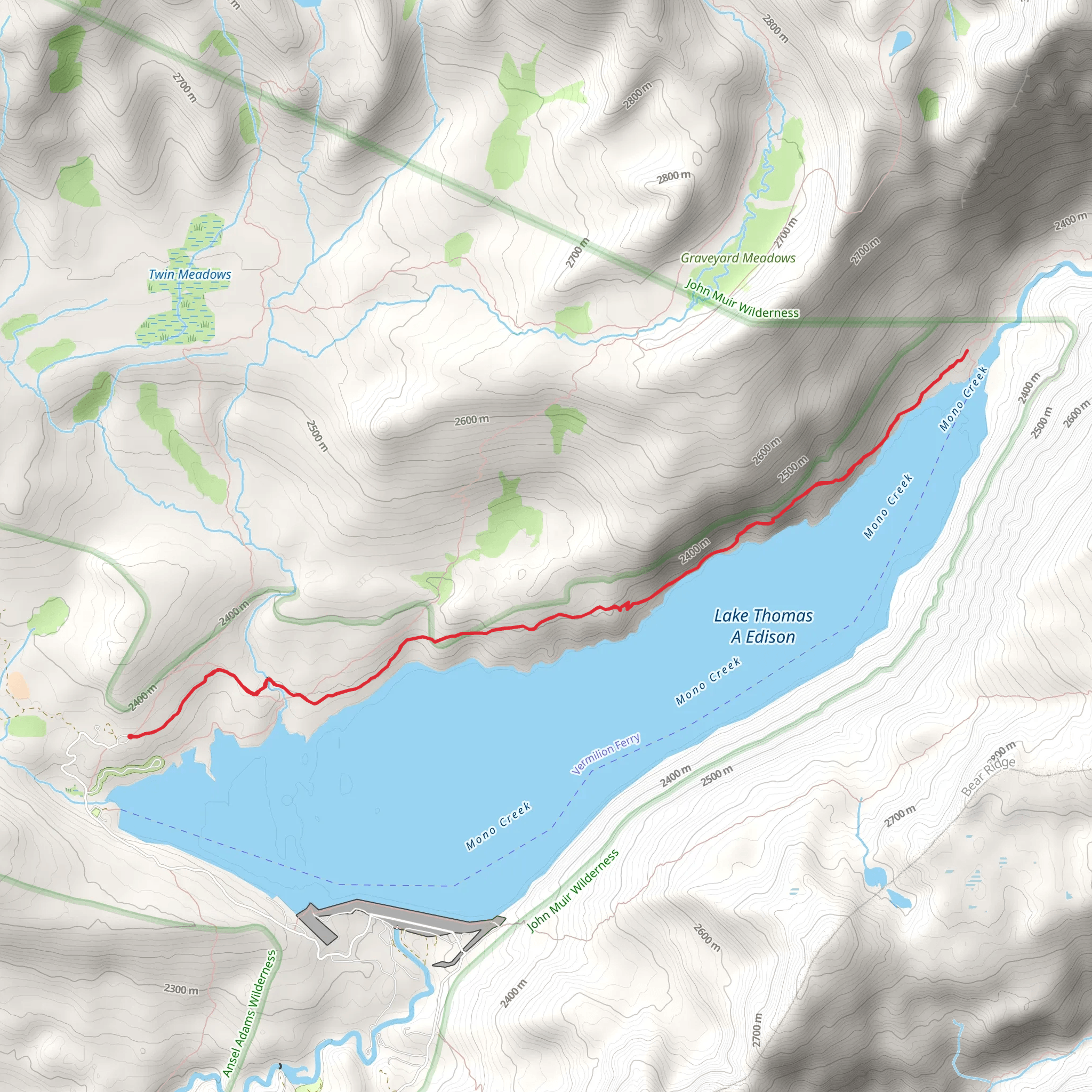 Lake Thomas A Edison North Shore Trail mobile static map