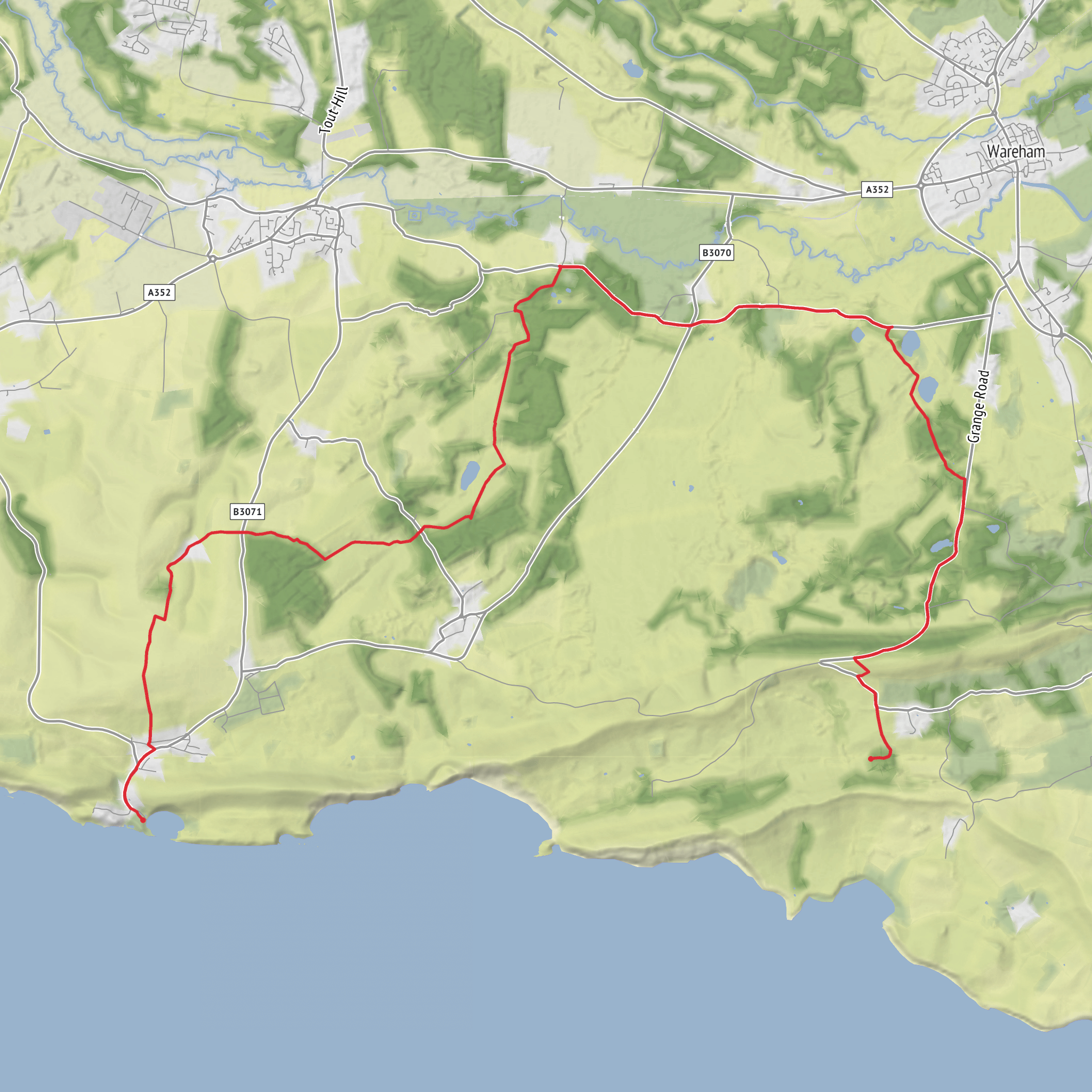 Day 2: Lulworth to Steeple Leaze Farm via Coombe Heath mobile static map