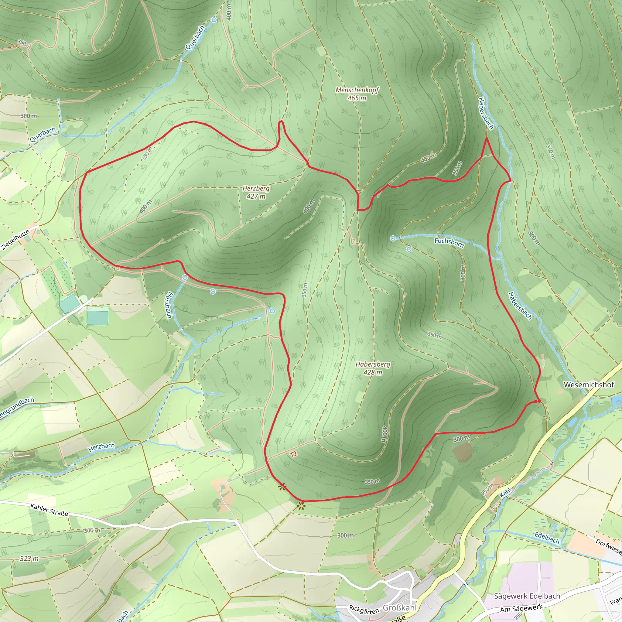 Ortswanderweg Kleinkahl and Schwarzer Fuchs Loop mobile static map