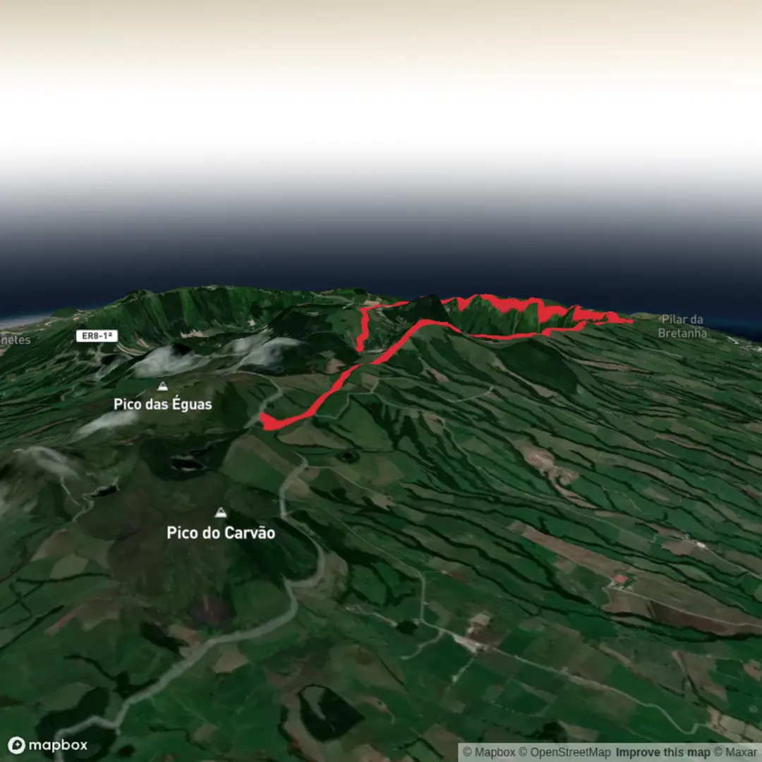 An image depicting the trail Mata do Canário and Blue Lagoon and its surrounding area.